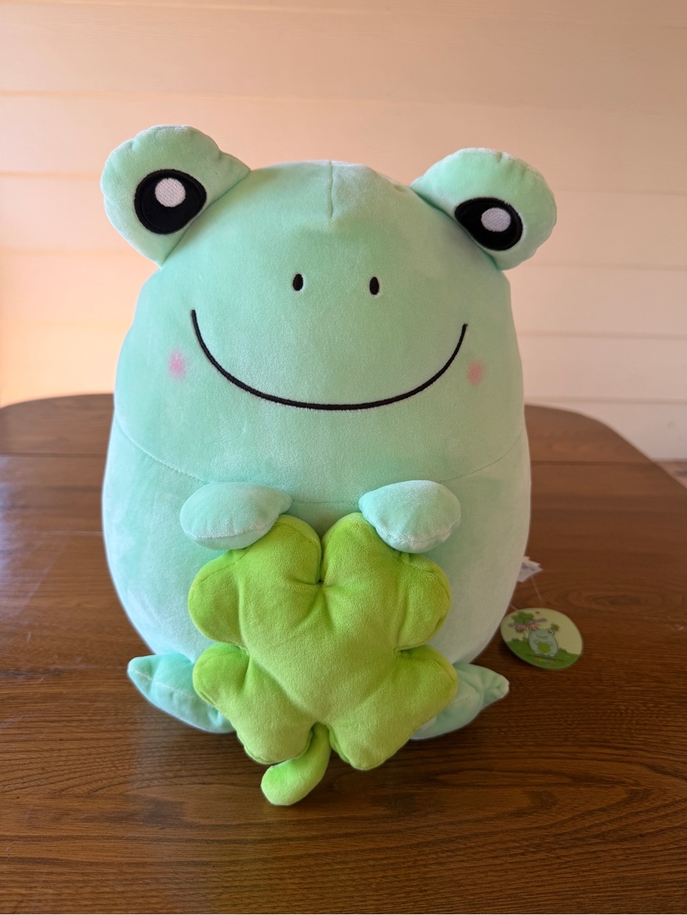 Takashoji Frog Holding Leaf Plush NWT